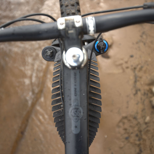 CombOver MTB mudguard rider's eye view covering front wheel